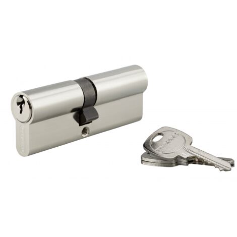 THIRARD - Cylindre de serrure double entrée, 40x45mm, anti-arrachement, nickel, 3 clés - THIRARD