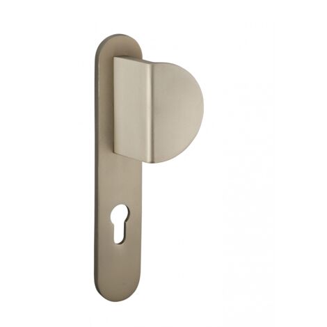 Thirard – Poignée de porte d'entrée Chantilly – Aluminium anodisé inox – Entr'axe 195mm – Pour porte palière avec trou de cylindre (1/3)