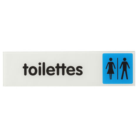 THIRARD - Plaque signalétique 170x45mm toilettes avec adhésif
