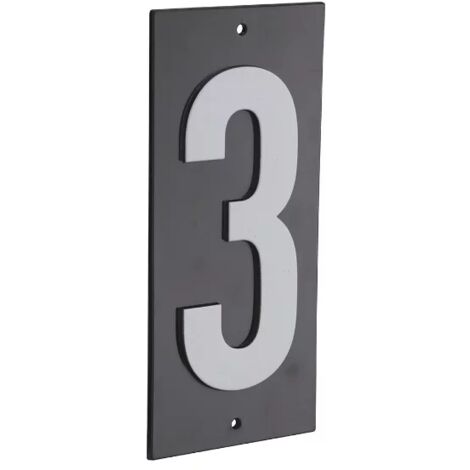 Thirard – Plaque de signalisation 3 en ABS – Marquage blanc sur fond noir – Dimensions 56x120mm – Panneau à visser pour intérieur et extérieur