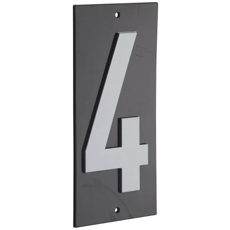 Thirard – Plaque de signalisation 4 marquage blanc sur fond noir – Panneau ABS à visser 56x120mm – Visibilité durable intérieure/extérieure