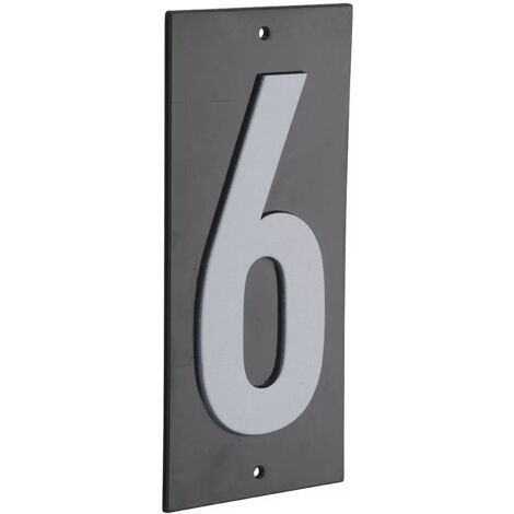 Thirard – Plaque de signalisation 6 en ABS à visser – Marquage blanc sur fond noir – Dimensions 56x120mm – Signalisation claire et visible