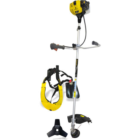 Garland – Débroussailleuse thermique 51,7 cm3 1,4 kW – Moteur 2 temps à faibles émissions – Tête de coupe 2 fils nylon 2,5 mm – Harnais professionnel - BEST 921 G (1/5)