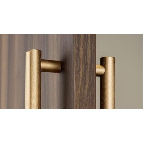 Manillon MOON para puertas - talla L1096mm C 1056 mm / laiton cava brossé ( 1face )