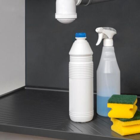 Emuca Protecteurs fond pour la cuisine Sink, M90, 867x580mm, épaisseur de la planchet 16mm, découpable, Plastique, Gris antracite - talla