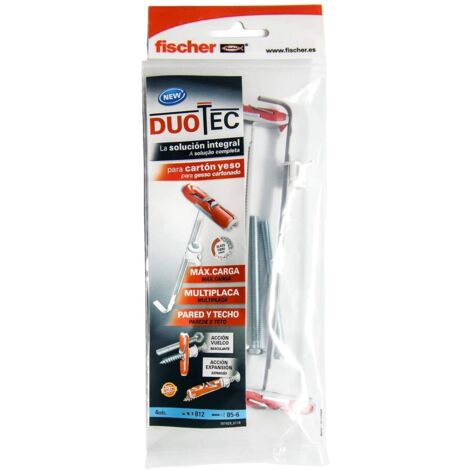 Taco Duotec especial placa cartón-yeso Fischer - talla 2 tacos Ø 12 mm con tornillo