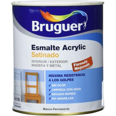 Émail Acrylique Multisurface Permanent Blanc Satiné 0,750L 5057417 BRUGUER