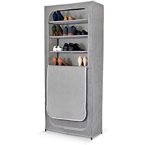 Etagère à chaussures Domopak en tissu gris 7 étagères 68x30x160H cm (1/8)