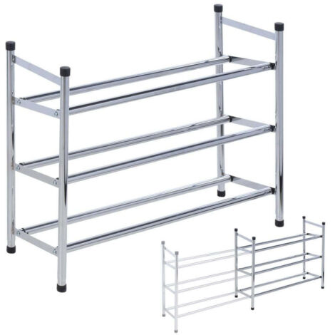 Uitschuifbaar Schoenenrek 3-Laags RVS 61,5-115x50 cm (1/3)