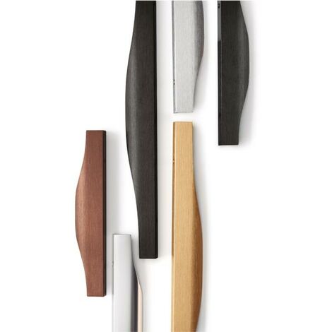Poignée de meuble anodisée brillante 200mm – Entraxe 128mm – Pour portes 19mm – Design ondulé en aluminium – Viefe