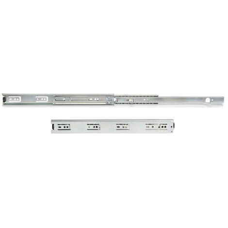 Emuca Jeu de coulisses à billes à sorties totale avec supports, hauteur 45mm, longueur 300mm, Acier, Zingué - talla