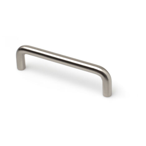 Poignée en fer avec finition nickel satiné, dimensions: 106x10x30mm et inserts: 96mm - talla