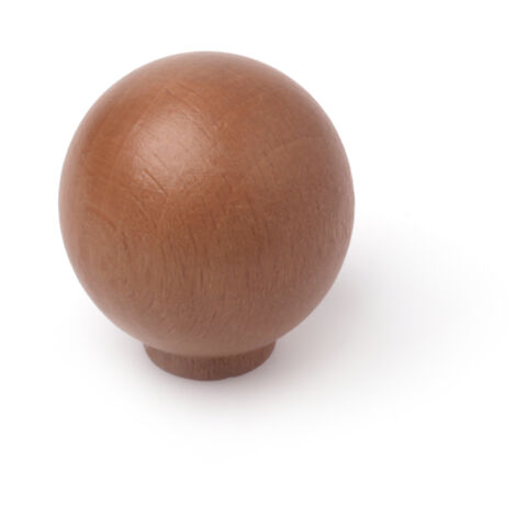 Bouton en bois finition noyer, dimensions: 29x29x32 mm, Ø: 30mm - talla