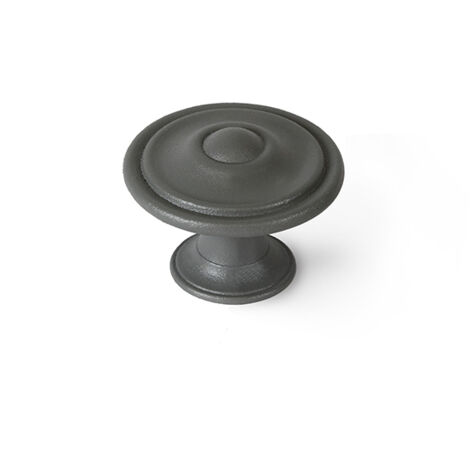 Bouton en zamak finition gris cendré, dimensions: 35x35x26mm, Ø: 35mm - talla