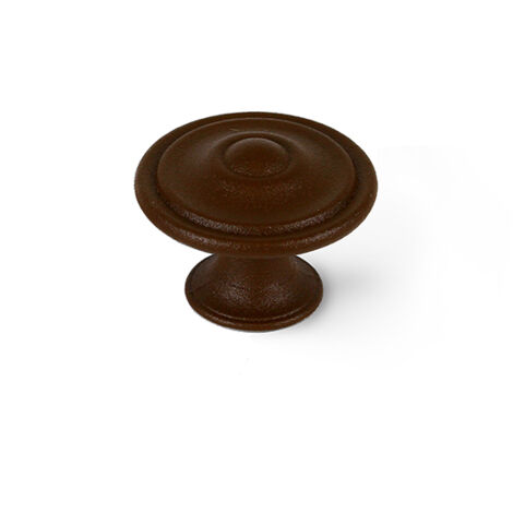 Bouton en zamak finition marron, dimensions: 35x35x26mm, Ø: 35mm - talla