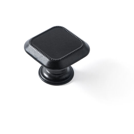 Bouton de meuble perlé porto - Hauteur : 22 mm - Décor : Noir - Matériau : Zamac - Section : 30 x 30 mm - REI