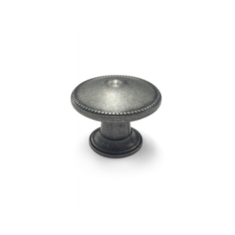 REI Bouton de meuble Rond zamak vieilli gris H.24 x l.30 x P.30 mm