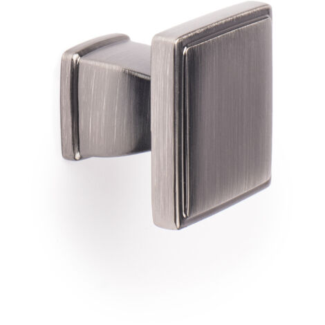 Bouton en Zamak finition nickel noir satiné, dimensions: 30x30x25mm - talla