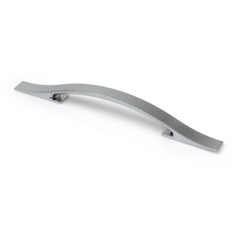 Poignée en zamak avec finition chrome mat, dimensions: 201x14x23mm et inserts: 128mm - talla (1/5)