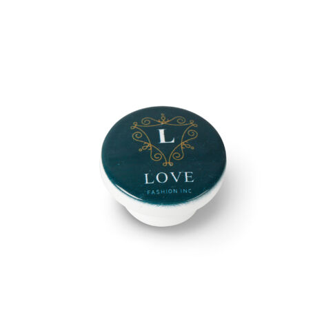 Bouton en bois avec finition illustration, dimensions: 38x38x22 mm Ø: 38mm - talla (1/4)