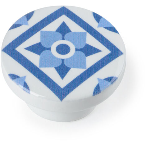 Bouton en bois avec finition bleue, dimensions: 38x38x22mm Ø: 38 mm - talla