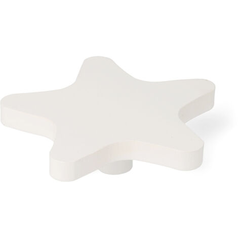Bouton en bois finition blanc mat, dimensions: 90x90x27mm - talla (1/4)
