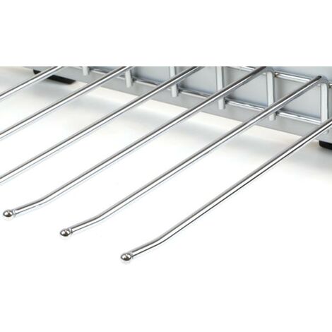 Emuca Porte-pantalons Self à montage latéral pour armoire, Droite, Chromé, Acier et Plastique et Aluminium. - talla