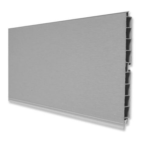 Plinthe Plasline 2,35 mt plastique et aluminium (2 unités) - talla 165mm / Anodisé mat
