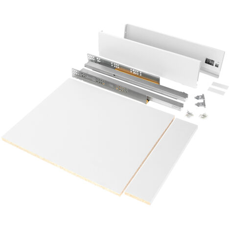 Emuca – Kit de tiroirs 3173012 pour cuisine et salle de bain – Hauteur 93mm – Largeur module 450mm – Charge max 40kg – Acier peint et mélaminé