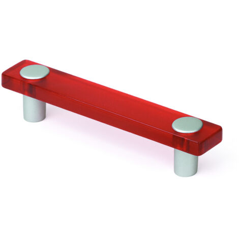 Poignée en plastique avec finition rouge, dimensions: 127x20x27mm Inserts: 96mm - talla (1/5)