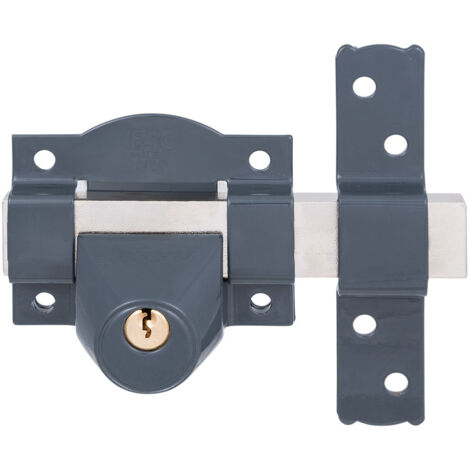 Serrure et verrou pour portes 3014030 – Outil forgé – Acier renforcé – Hauteur 90mm – Cylindre en laiton 38mm – 3 clés incluses – FAC