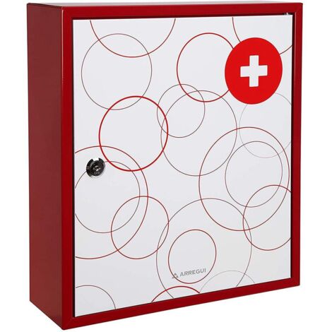 Arregui – Trousse de premiers secours en métal 36x31cm – Armoire à pharmacie en acier laqué – Installation murale recommandée – Sécurisée avec clé - bt001-1 (1/4)