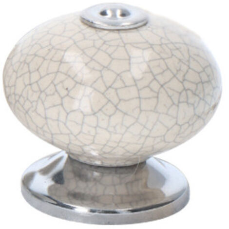 Lot 4 Boutons Ronds Pour Meuble Porcelaine Blanc Mod.e509 ø40mm. Rei