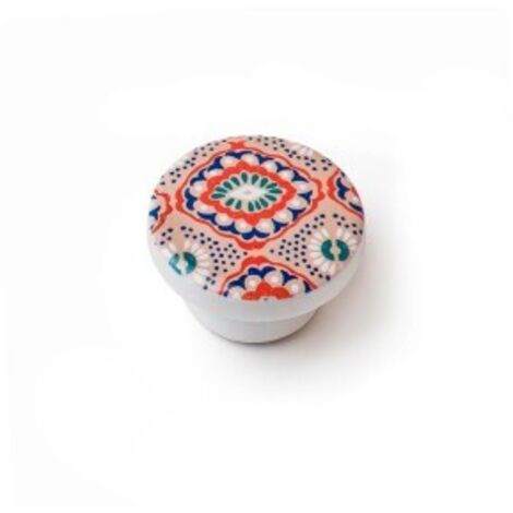 Blister de 2 boutons de meubles ronds en bois avec finition décorative mod.e292 ø38mm REI (1/3)