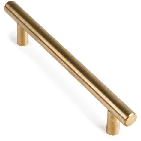REI – Poignée de meuble en acier inoxydable finition laiton vintage – Entraxe 128 mm – Fixation vissée – Lot de 4 unités (1/4)