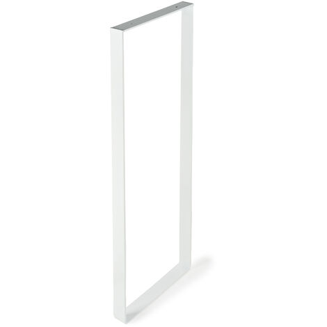 Pied de meuble carré en acier blanc mat  Mesures 30040800mm  Hauteur : 80 cm  1 unité - talla