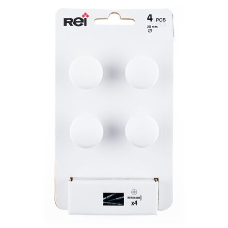 Boutons Meuble Blanc Pore ø25mm Lot 4 Boutons Ronds Métal Blanc Pore, ø25mm - Rei (1/3)