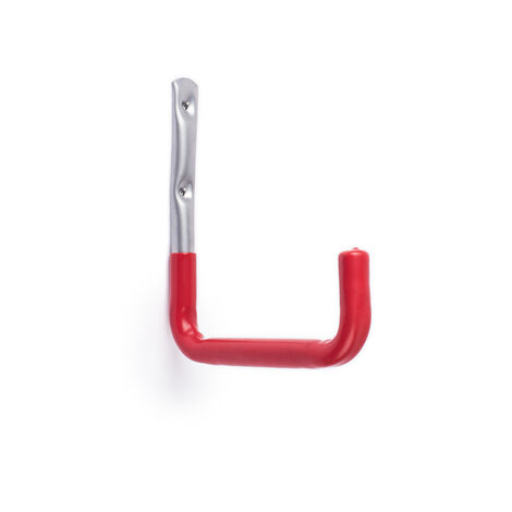 REI – Crochet de rangement en acier rouge – Système de fixation vissé – Antidérapant pour objets lourds – Dimensions 20 x 201 x 82 mm