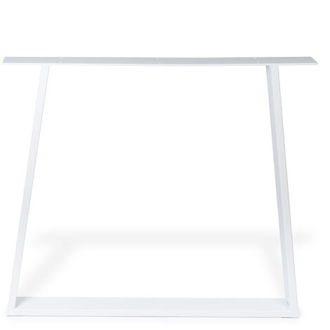 Pied trapèze pour meuble Style fonctionnel Fabriqué en acier Finition blanche à pores Projets de restauration de bricolage Mesures 78080712mm Hauteur : 71,2 cm Installation boulonnée facile 1 (1/2)