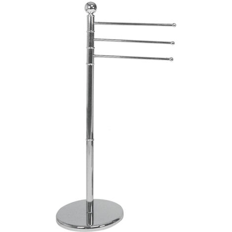 Wenko – Porte-serviettes de pie chrome 15148100 – 3 bras orientables – Dimensions 28,5x91cm – Pour salle de bain moderne