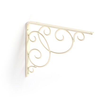 REI – Support pour étagère en acier crème 2,1 x 20,5 x 23,8 cm – Système de fixation vissé – 1 unité pour rangement sécurisé (1/3)