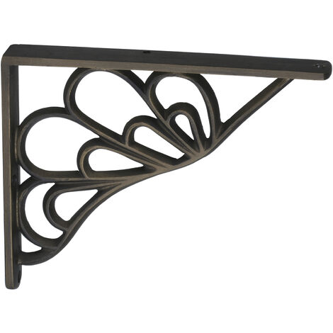 Support d&aposétagère en aluminium Finition cuir vieilli Mesures 25148190mm Système de fixation vissé 1 unité - talla (1/2)