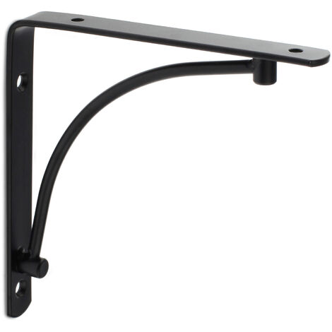 Support d&aposétagère Style décoratif Fabriqué en acier Finition noire mate Mesures 20150150mm Système de fixation 1 unité - talla (1/2)