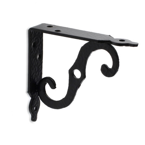 REI – Support pour étagère en acier forgé noir – Dimensions 21 x 9,5 x 10,3 cm – Système de fixation vissé – 1 unité