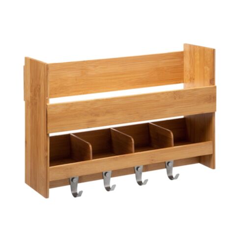 Etagère à épices murale en bambou 4 crochets - talla