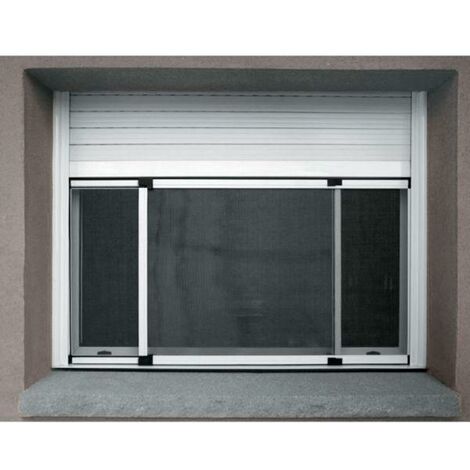 Moustiquaire de fenêtre extensible 100/192 x 70 cm – Aluminium laqué blanc – Filet en fibre de verre – Installation facile sans outils