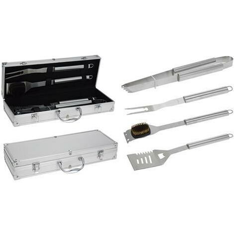 Malette barbecue 4 ustensiles en Inox