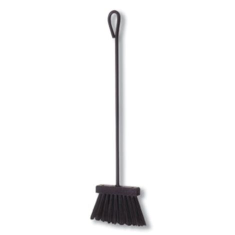 Brosse à cheminée en fer forgé noir 475x100 mm – Manche droit avec anneau de suspension – Nettoyage efficace cheminée et barbecue