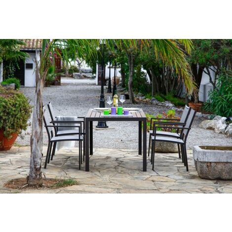 Conjunto mesa fija y 4 sillones con brazos Orlando - talla (1/5)
