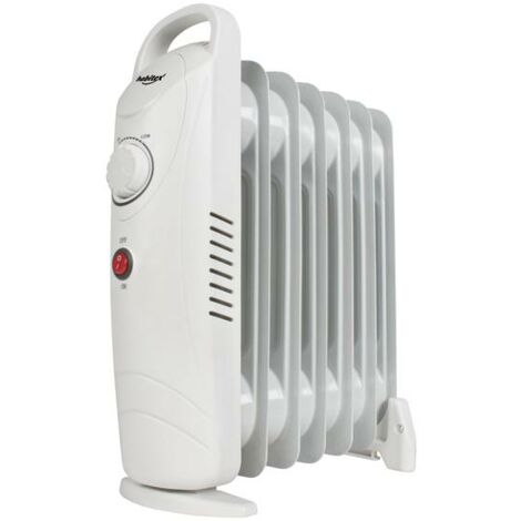Radiateur bain d'huile 700W – Thermostat réglable – Compact 33,5x10xh.38 cm – Pour espaces confinés – Habitex